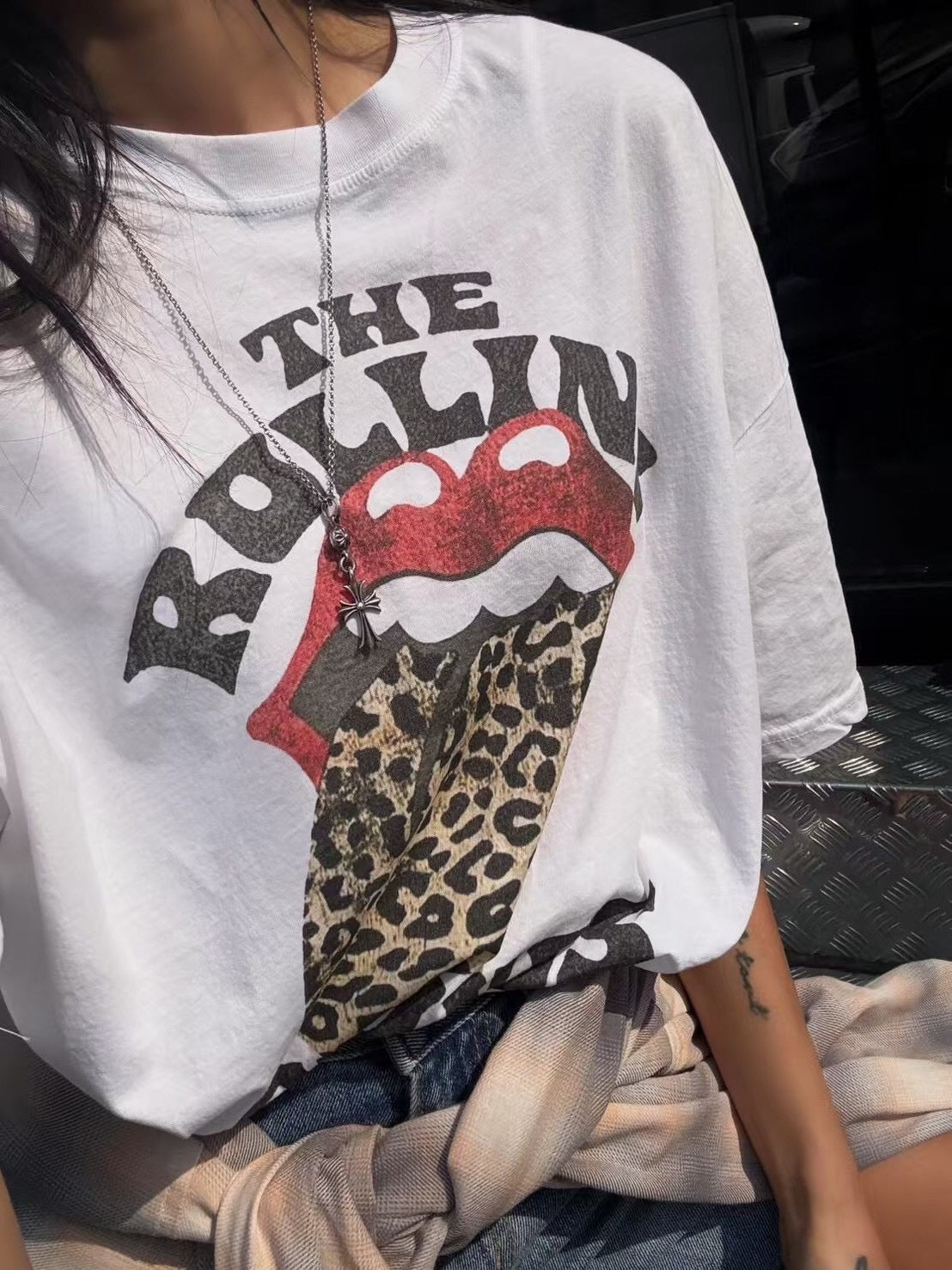 豹紋元素搖滾嘴唇💋tee