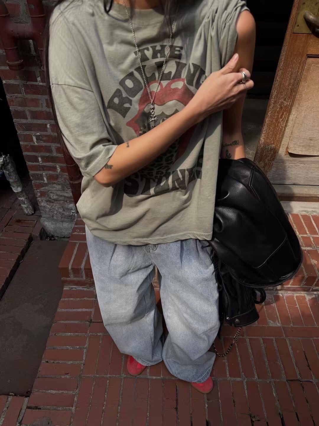 豹紋元素搖滾嘴唇💋tee
