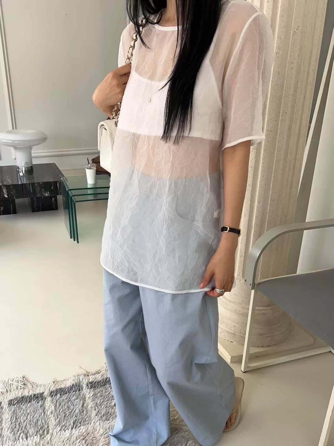 透膚濛紗上衣＋背心